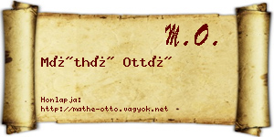 Máthé Ottó névjegykártya